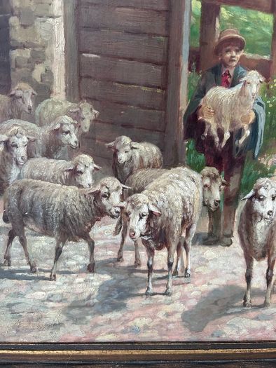 Antique Oil Painting by Austrian artist Ludwig Schweiger