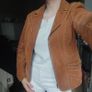 Vintage Tan Suede 100% Leather Biker Jacket Moto Jacket Image 2