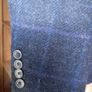 HERBIE FROGG Mens Tweed Blazer Blue Check Abraham Moon Wool Jacket 40R Velvet Image 8