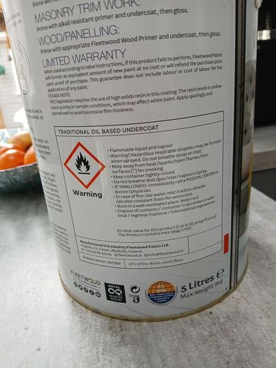2 .5ltr tins of undercoat