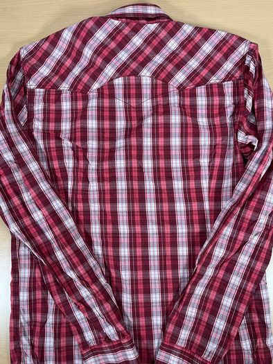 Vintage Levis Red Check Shirt Size M Mens - Pearl Snap