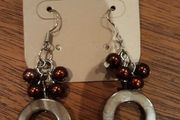 Circle and Bead Earrings