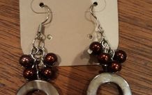 Circle and Bead Earrings