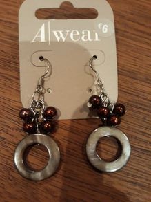 Circle and Bead Earrings