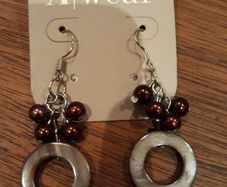 Circle and Bead Earrings