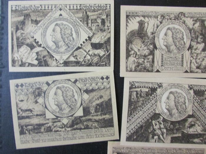 Germany 1921.City of Schleiz.Eight Emergency Banknotes.Notegeld.Complete set.