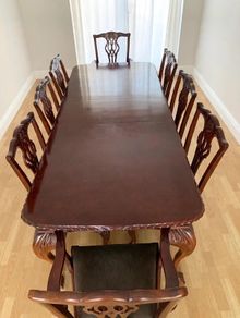 Beautiful Solid Mahogany Chippendale Style Dining Set - 8 Seater