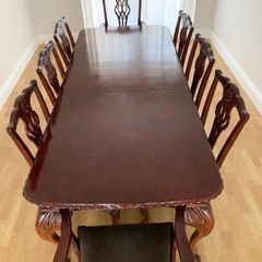 Beautiful Solid Mahogany Chippendale Style Dining Set - 8 Seater