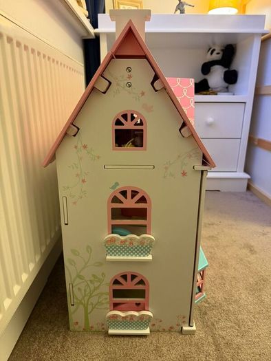 Wooden Dolls House, Car and Playground Set