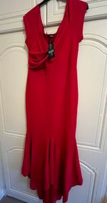 Red Fishtail Maxi Dress