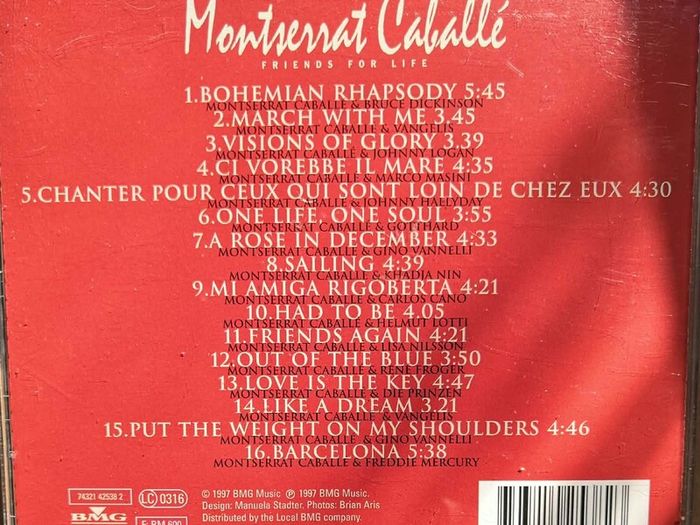 Montserrat Caballe - Friends For Life CD