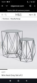 LOFT wire nest of 2 tables. Grey