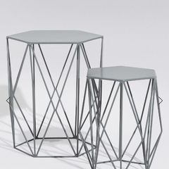 LOFT wire nest of 2 tables. Grey
