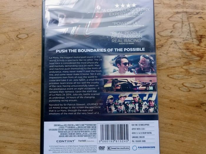 Sealed Journey To Le Mans - 200mph 24 hours 1 race - DVD documentary - Patrick Stewart