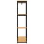 Wardrobe Black and Oak 90x40x167 cm Metal and Chipboard Image 6