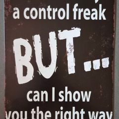 Vintage Style  Metal Sign. Control freak.
