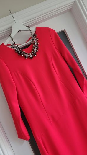 Kate Cooper coral asymmetrical dress Sz 10UK
