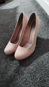 Glitter and Pink Suede Heels
