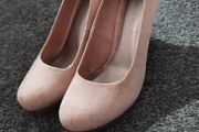Glitter and Pink Suede Heels