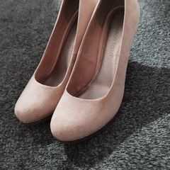 Glitter and Pink Suede Heels