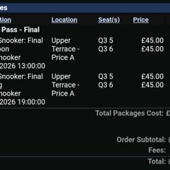 2x World Snooker Championship Final