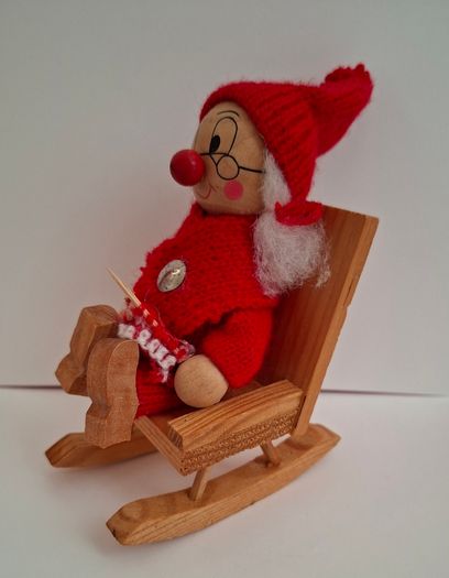 Vintage Wooden Granny Gnome on Rocking Chair