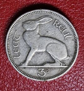 Ireland 1939 3 pence 3d Low Mintage coin