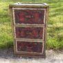 Antique French -Brass Patina Night Stand & 3 Draws Image 4