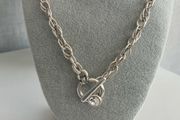 Antique Silver Plated Swarovski Crystal Necklace