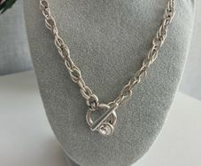 Antique Silver Plated Swarovski Crystal Necklace