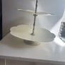 Reduced Gorgeous Daisy shaped two tier hammered enamel nickel plated metal cake stand Image 3