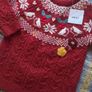 3-6m, Brand-New Next Baby Red Fair Isle Cable Knit Robin Jumper Dress Image 2