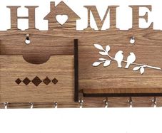 Key holder for wall Decorative | Key Hooks for Wall Mounted key storage | Key Rack | Key Hangers | wall key holders for home (7 Hooks, Brown)