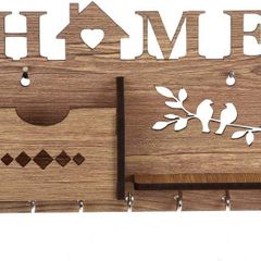 Key holder for wall Decorative | Key Hooks for Wall Mounted key storage | Key Rack | Key Hangers | wall key holders for home (7 Hooks, Brown)