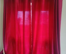red curtains