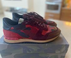 Valentino red leather sneakers