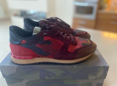 Valentino red leather sneakers
