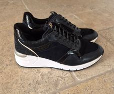 Black Tamaris wedge trainer shoe
