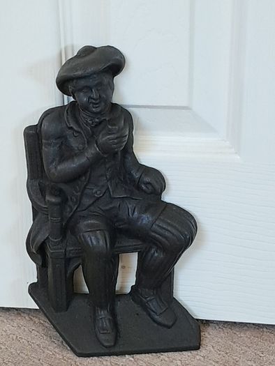Vintage Pair of Cast Iron Metal Door Stoppers