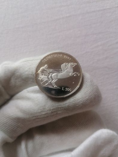1992 San Marino Silver Proof 500 Lire Coin