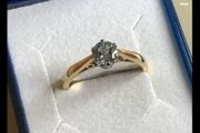 New 18ct White &amp; Yelow Gold Aquamarine Stone Ring