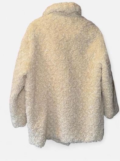 Zara Faux Fur Shearling Coat Ecru/Beige Size L
