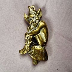 Antique brass imp door knocker ( Cornish pixie)