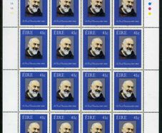 2002 Ireland Canonisation of Padre Pio Commemorative Stamp Sheetlet Plate 1A1A1A1A Mint Never Hinged (MNH)