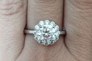 Vintage 925 Sterling Silver CZ Cluster Ring.