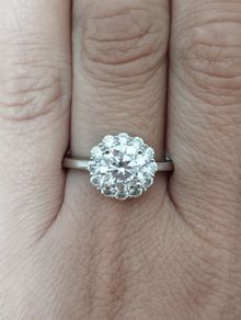 Vintage 925 Sterling Silver CZ Cluster Ring.