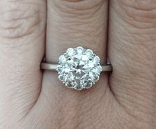 Vintage 925 Sterling Silver CZ Cluster Ring.
