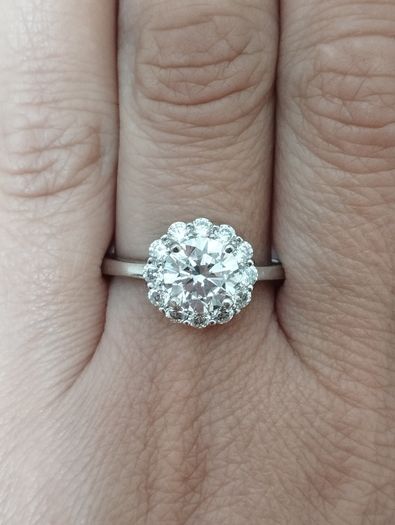 Vintage 925 Sterling Silver CZ Cluster Ring.