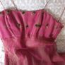Australian designer Karen Merkel  Cerise Pink and Forest Green  size 10/12 dress for sale Image 3