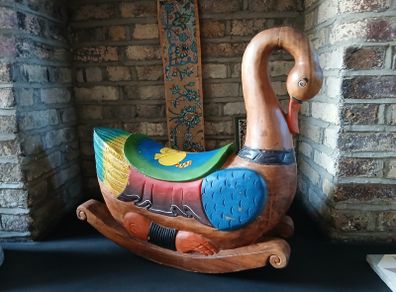 Collectable Hand Carved Rocking Swan